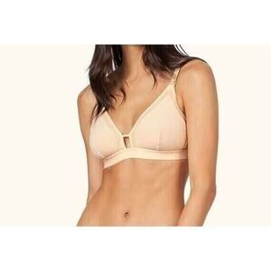 Lively Women's The Mesh Trim Maternity Bralette in Toasted Almond Small MSRP $38